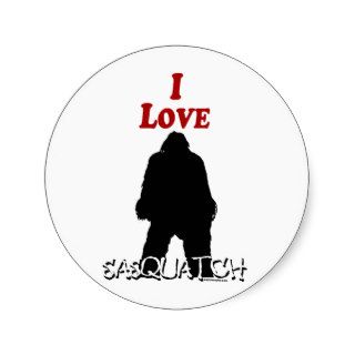 I Love Sasquatch Stickers