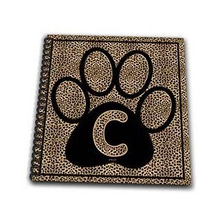 db_25936_1 Doreen Erhardt Monogrammed Collection   Letter C Standard Cheetah Print Cat Paw   Drawing Book   Drawing Book 8 x 8 inch