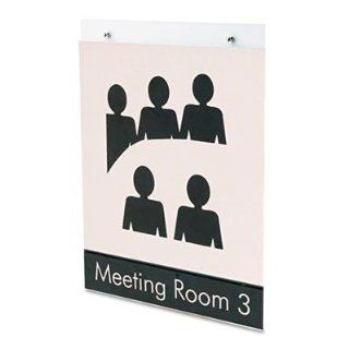 Deflect O Corporation Products   Wall Mount Sign Holder, Pre Drilled, Portrait, 8 1/2"x11", CL   Sold as 1 EA   Wall mountable sign holder saves counter space. Predrilled holes make wall mounting easy. Sign holder is designed to protect your sign