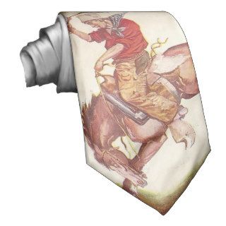 Vintage cowboy image tie ties