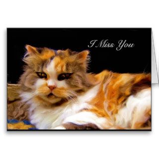 I Miss You Calico Cat greeting card