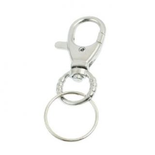 Trigger Lobster Clip Clasp Snap Hook Keyring Key Chain Silver Tone Clothing
