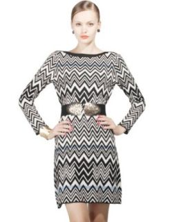 Maxchic Women's Wool blend Fine Knit Zig Zag Stripes Sweater Dress Q04774D12M Cashmere Dress
