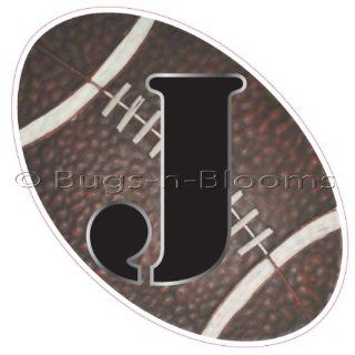 "J" Football Alphabet Letter Name Wall Sticker (6" W x 6"H)   Decal Letters for Children's, Nursery & Baby's Sport Room Decor, Baby Name Wall Letters, Boys Bedroom Wall Letter Decorations, Child's Names. Sports Balls Mur