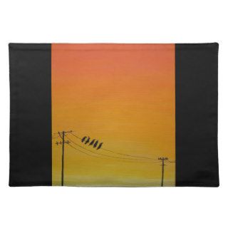 Birds On A Wire at Sunset Placemat