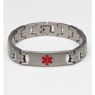Fashion Alert Medical Tag ID Gents Stainless Steel Bracelet 8.5" Fashion Alert Jewelry