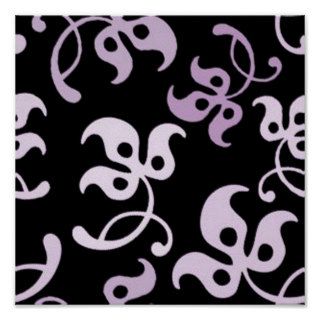 pink and purple abstract flowers poster