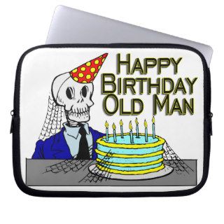 Happy Birthday Spider Web Old Man Laptop Sleeve