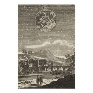 Vintage Astronomy Celestial Renaissance Moon Stars Poster
