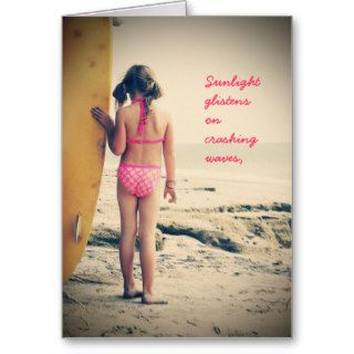 Surfer Girl Birthday Greeting Card