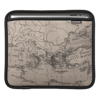 Old Map, Mediterranean Sea, Europe   Brown Black iPad Sleeves