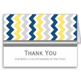 Lemon Blue Grey Chevron Employee Appreciation Card