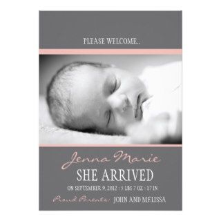 'Welcome Baby' Birth Announcement