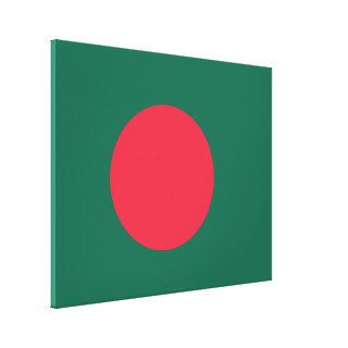 Bangladesh Plain Flag Gallery Wrapped Canvas