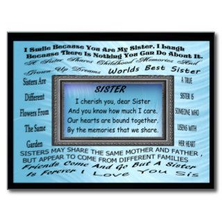 PERSONALIZE SISTER POSTCARD