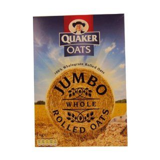 Quaker Jumbo Rolled Oats 1000g  Oatmeal Breakfast Cereals  Grocery & Gourmet Food