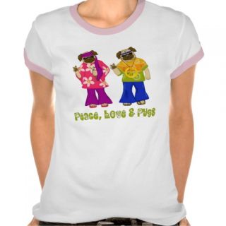 Peace, Love and Pugs T shirts