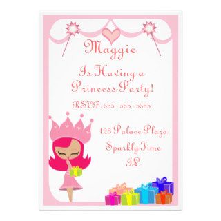 Princess party invitations