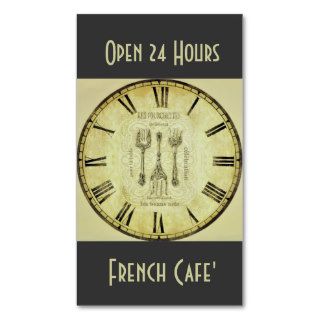 Vintage 24 Hour Open Cafe' Coffee Shop Restaurant Business Card Template