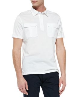 Mens Military Knit Polo, White   Ralph Lauren Black Label   White (XL)