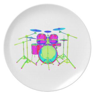 Colorful Drum Kit Plates