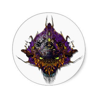 Alien Head Evil Species # 44   purple Round Sticker