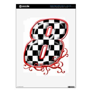 8 auto racing number skin for iPad 3