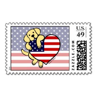Yellow Labrador American Heart 2 Postage Stamp