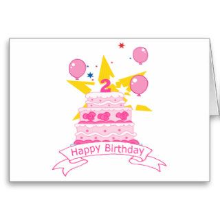 2 Year Old Birthday Cake Greeting Cards