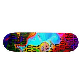 color by numbers skate board deck