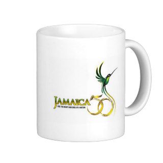 Jamaica 50th Anniversay Logo on Cup Coffee Mugs