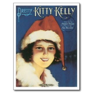 Pretty Kitty Kelly   Vintage Song Sheet Music Art Post Card