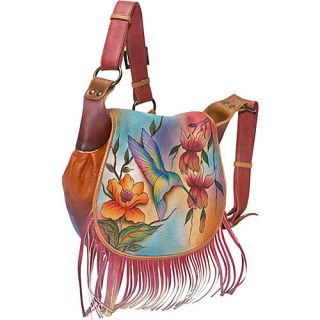 Anuschka Fringed Flap Saddle Bag   Flying Jewels