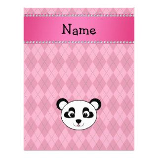 Your name panda bear head pink argyle custom flyer