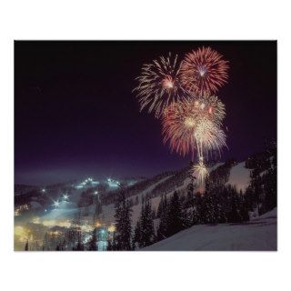 Fireworks at Big Mountain Resort in Whitefish, Print