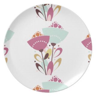 Plate Spring Pink Flowers Floral Party Plate
