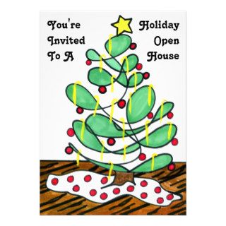 Whimsical Little Christmas Tree Custom Announcements