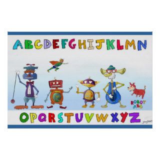 Robot Alphabet by Jerry Hunt Poster