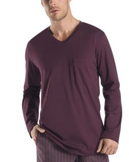Mens William Long Sleeve Shirt, Ruby Red   Hanro   Ruby red (X LARGE)