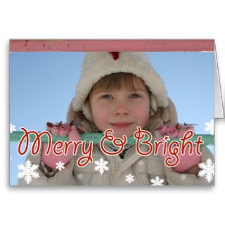merry and bright cute fun Christmas photo card