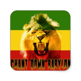 Rasta Chant Down Babylon Lion Sticker