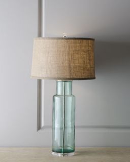 Blue Green Recycled Glass Lamp