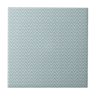 Silver & Turquoise Chevron Stripes Tiles