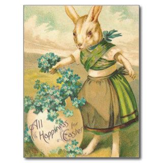 Victorian Easter Bunny Postcard