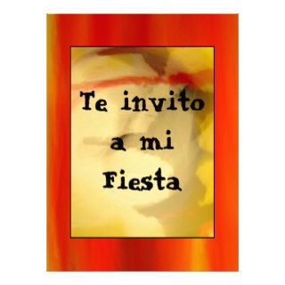 Invitación   Te invito a mi Fiesta   Naranja Custom Announcements