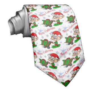 Merry Christmas Elf Neckties