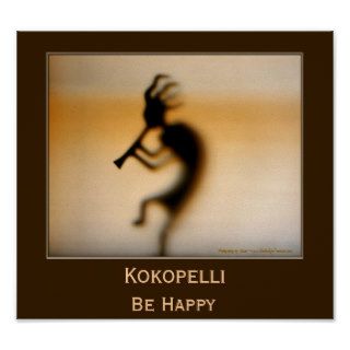 Kokopelli Be Happy Motivational Poster