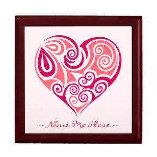 Pink tribal tattoo heart symbol girly love art gift box