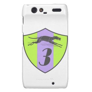 Graphic Racing Greyhound Dog Shield Number 3 Droid RAZR Cover
