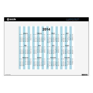Light Blue Stripes 2014 Calendar Skin For Laptop